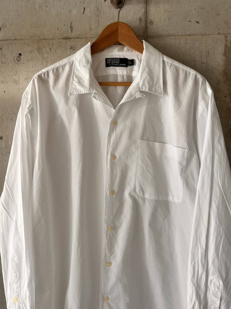 90's polo by ralph lauren オープンカラーレーヨンシャツ 90'S POLO by Ralph Lauren Long Sleeve Rayon Shirts NAVY/M 90