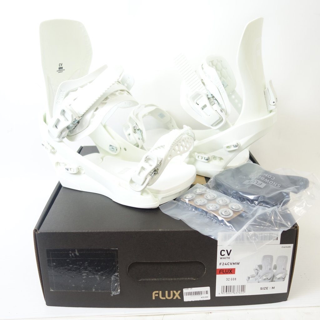 FLUX CV 23-24 Mサイズ　スノーボードビンディング ホワイト フラックス(FLUX) スノーボード ビンディング シーブイ CV 【23
