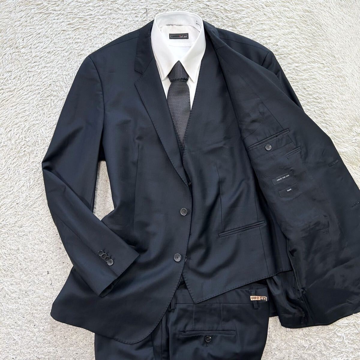 美品】 BOSS ボス スーツ セットアップ スリーピース ブラウン M