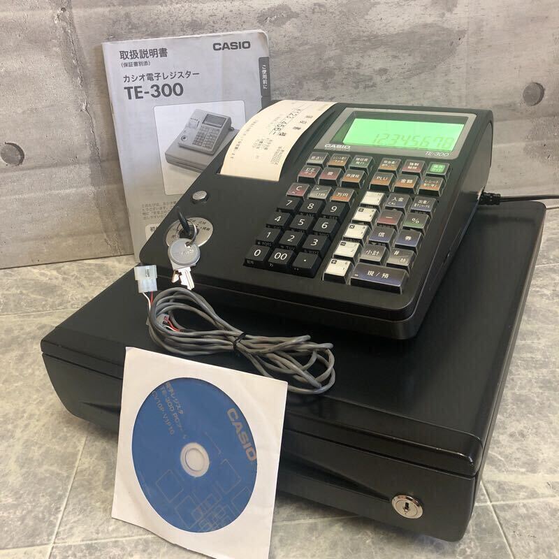CASIO TE-300 電子レジスター ブラック 【動作確認・初期化設定済み