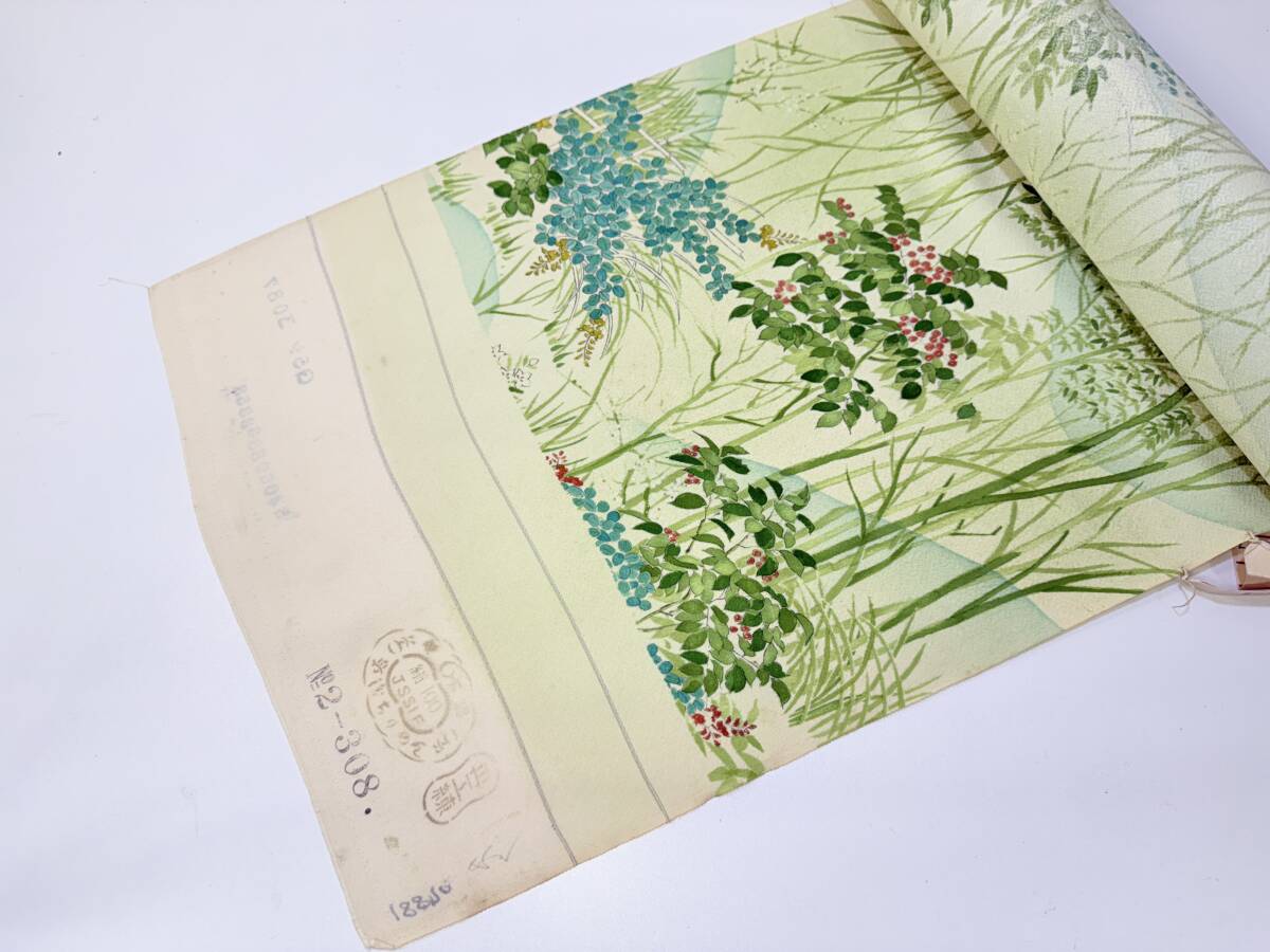 1円スタート おそらく未使用保管品 反物 丹後ちりめん 正絹 絹100 