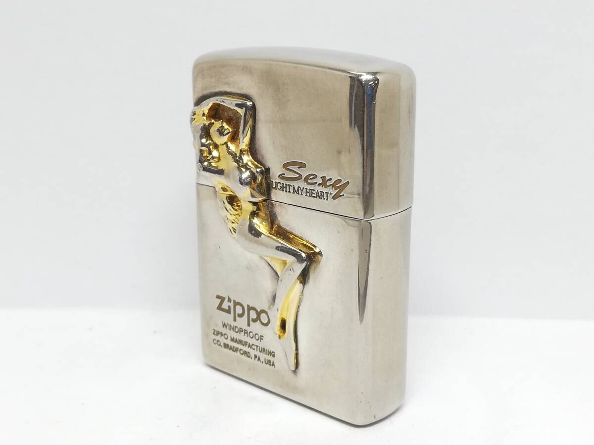 ZIPPO/ジッポー SEXY LIGHT MY HEART セクシーガール メタル貼り 2001 