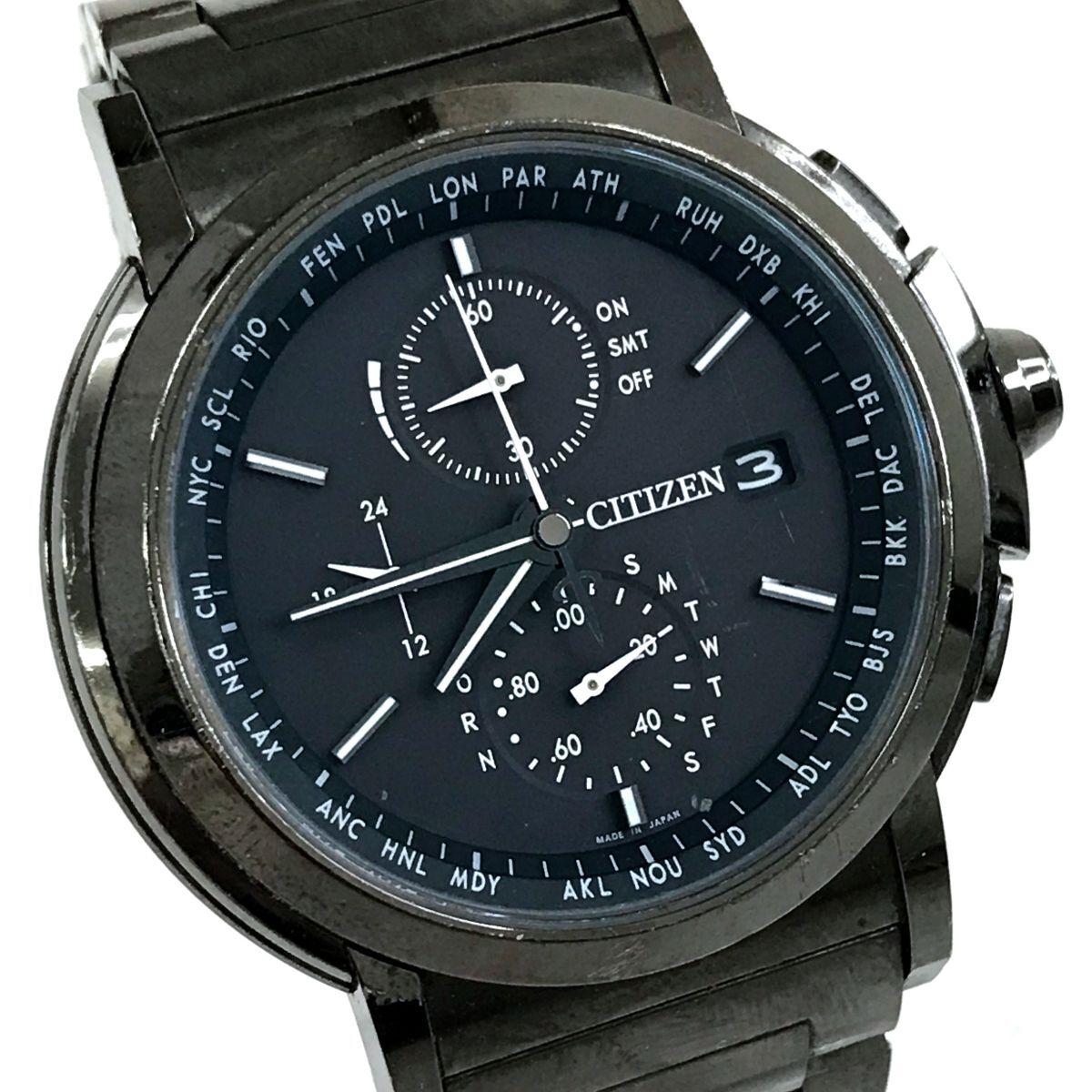 6628】CITIZEN EXCEED クロノグラフ H800-T019919 稼働品｜さ行