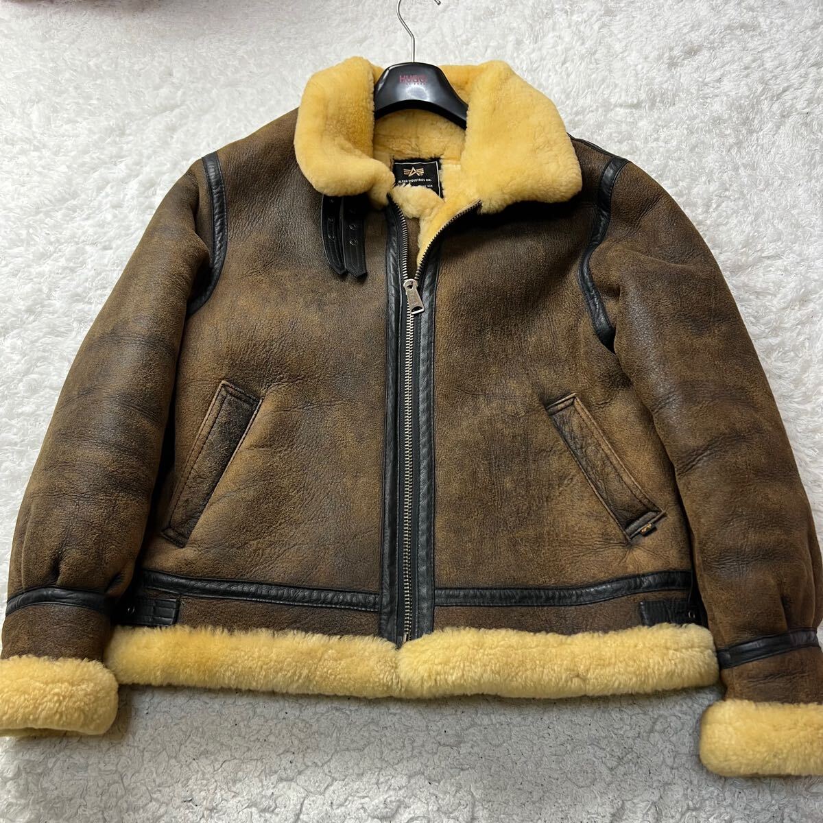 極美品 monkey time × alpha B3ムートンジャケット（ALPHA INDUSTRIES  