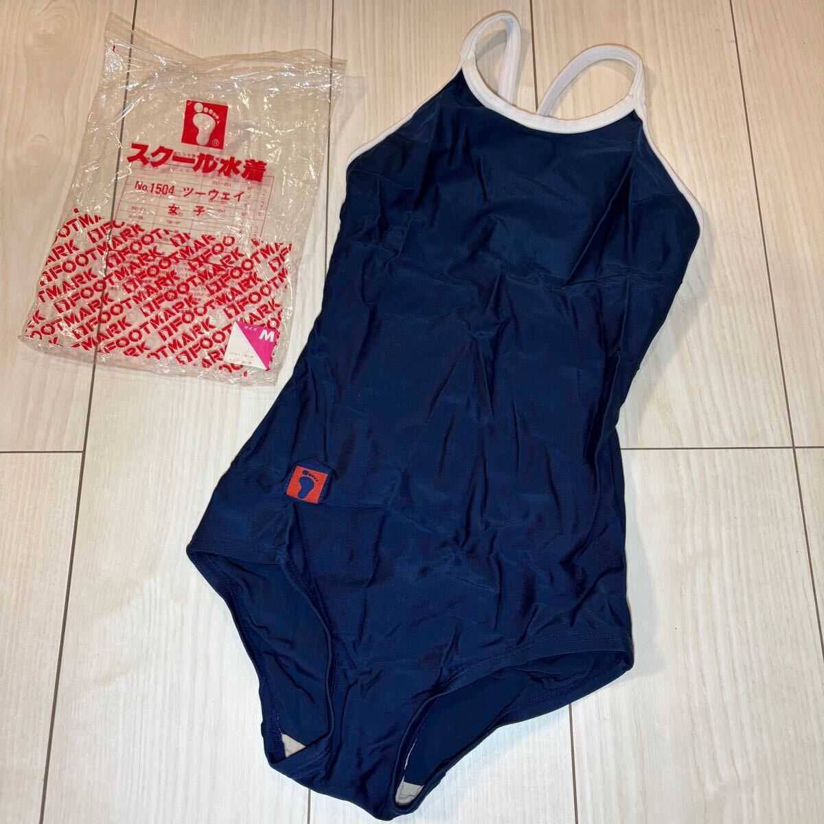 新品・4L・カンコー・女子スクール水着ワンピース型・紺×白