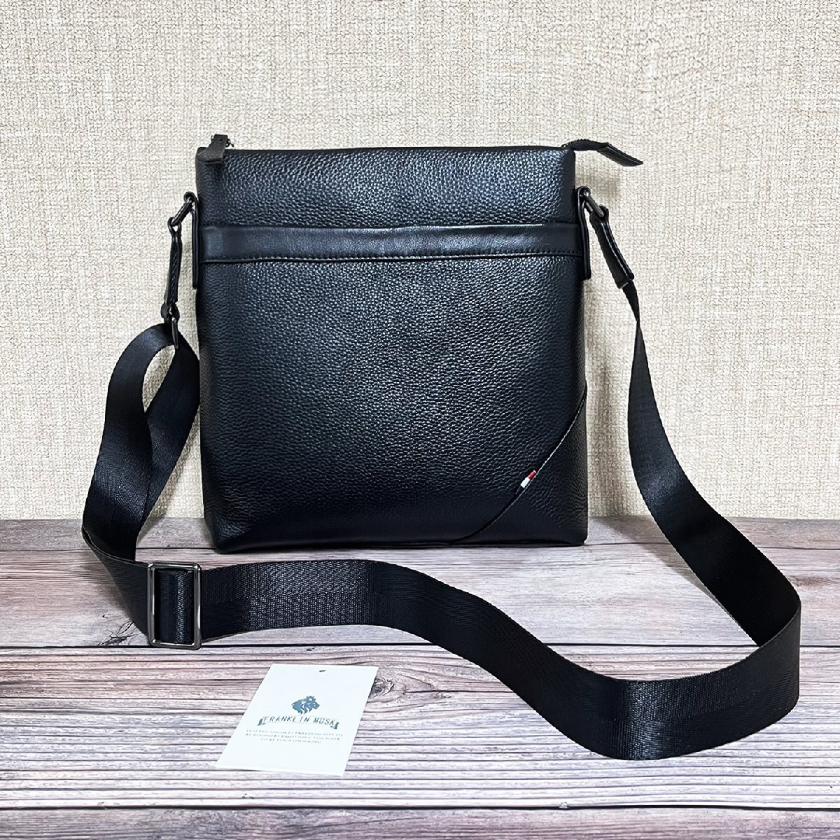 牛すじ エルメス 新品未使用 紳士ベルトバックル ブラックブラック 100 絶賛 ボディバッグ 定価11万 FRANKLIN MUSK・アメリカ