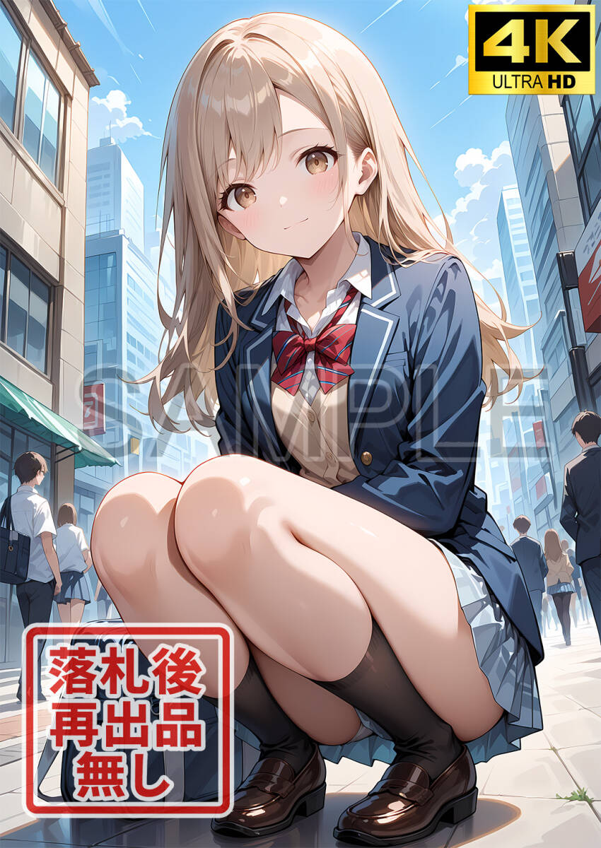 ani17 二次元イラスト A4ポスター ギャル 制服 パンチラ（2699