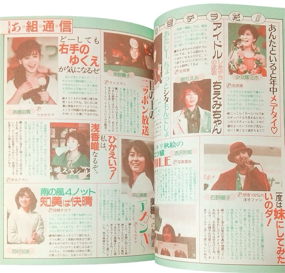 ダンク 岡田有希子 中山美穂 南野陽子 本田美奈子 新田恵利 菊池