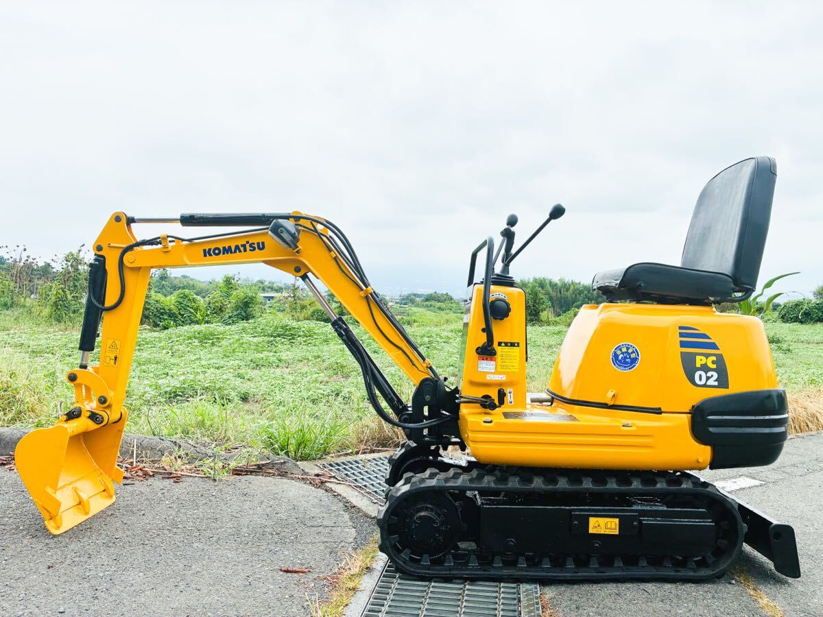 【目立った傷や汚れなし】KOMATSU PC02−1A コマツ 油圧ショベル ミニユンボ ミニ油圧ショベル 群馬県 WIDE BUCKET ...