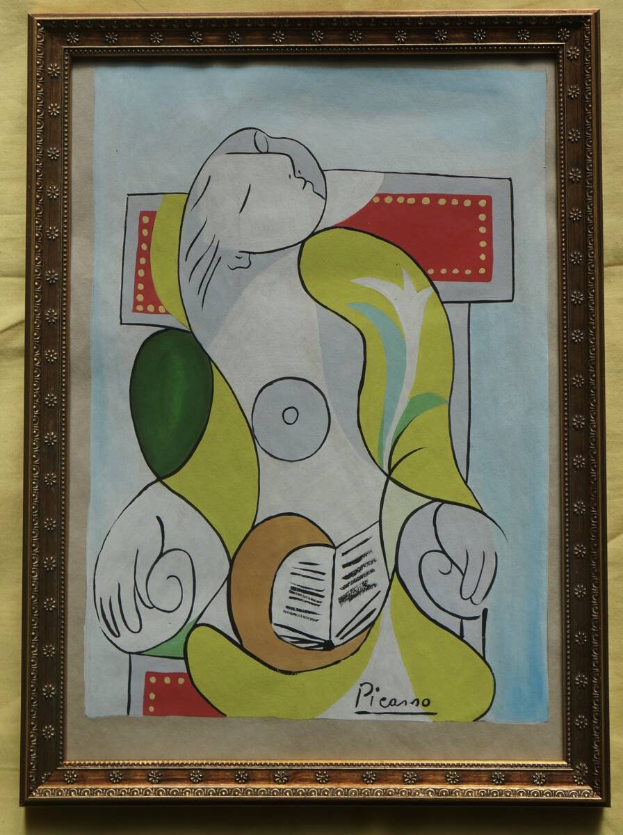 Artworks]パブロ・ピカソ|画家とモデル|約70x50cm|肉筆|油彩|原画