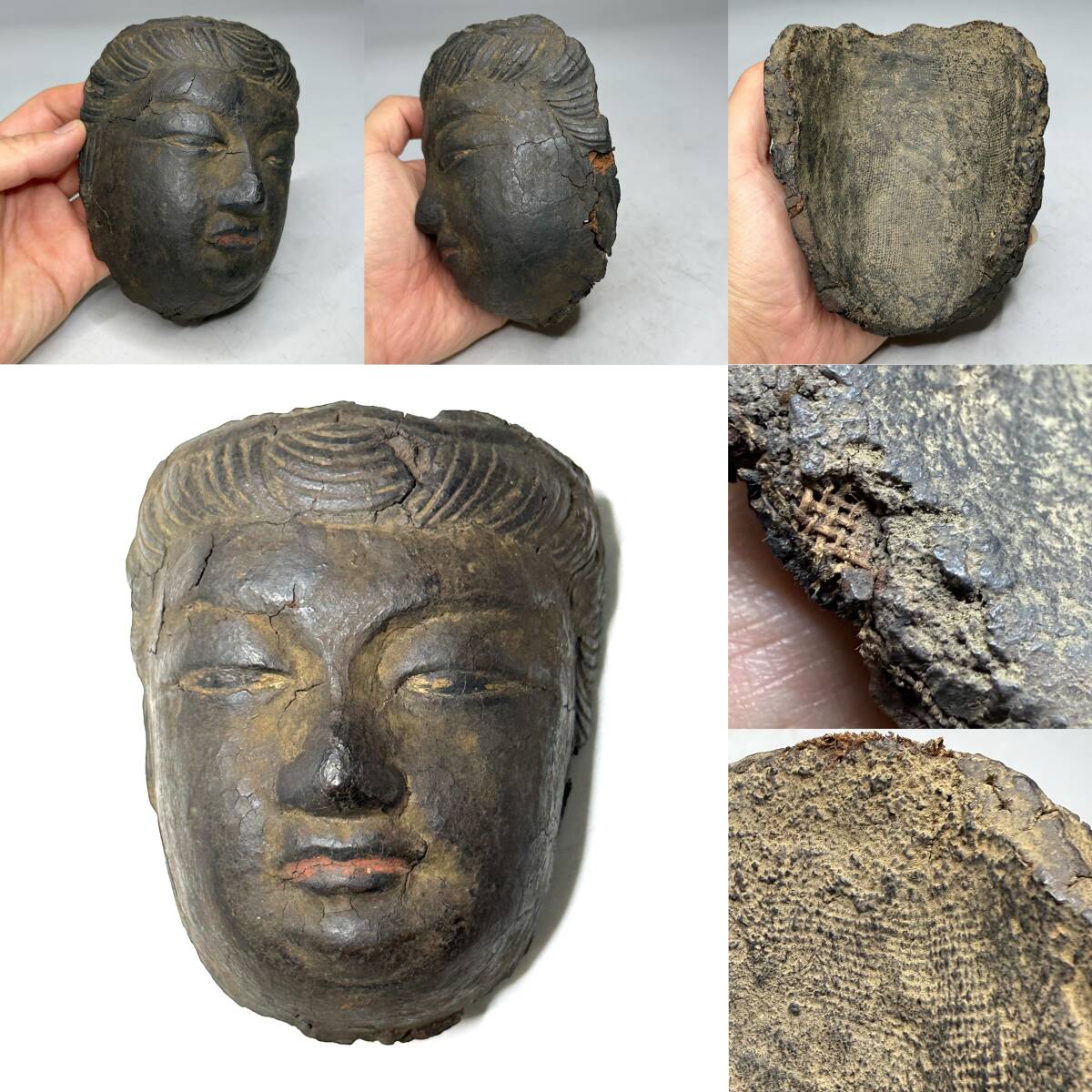 李朝 木彫 加彩色 虎上人物 人形 置物 古民芸 李朝時代 朝鮮