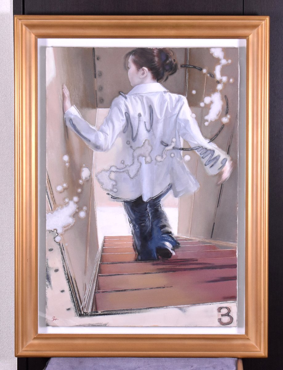 中古】日動画廊/写実リアリズム裸婦～稲垣孝二 25号【真作保証】鉛筆画