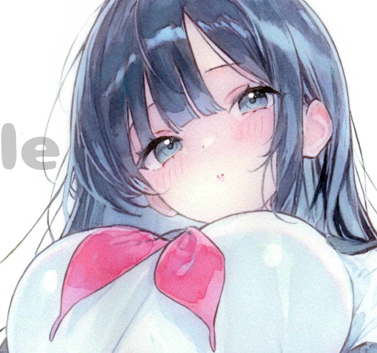 手描きイラスト　B5　ボールペン画？　イラスト　美少女　絵画　オリジナル作品 手描きイラスト】手描きイラスト オリジナル B5 セーラー服 制服
