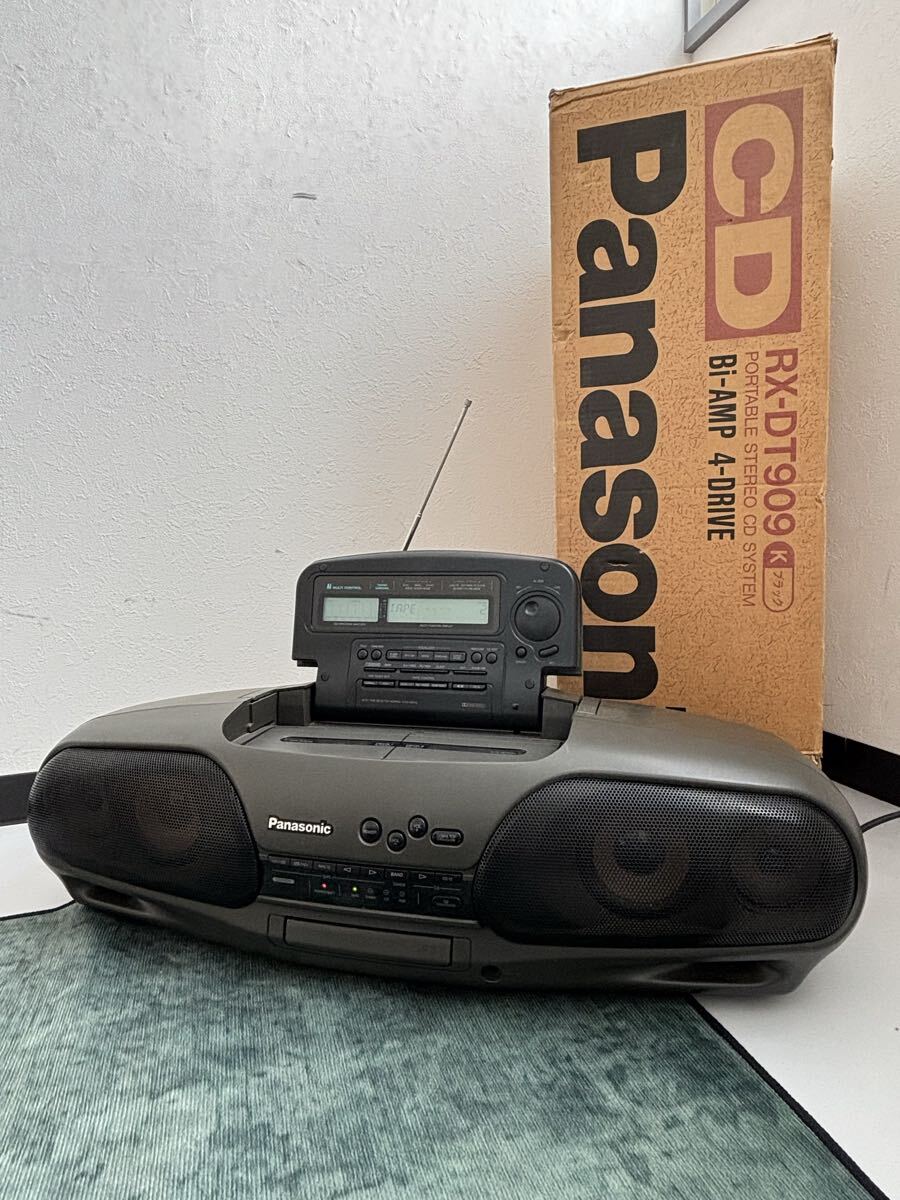 希少○Panasonic/パナソニック RX-DT901 WカセットCDラジカセ バブル
