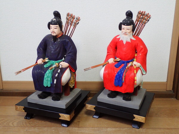五】京都 丸屋 丸平 大木平蔵 雛人形 『隋臣』 右大臣 左大臣 共箱の