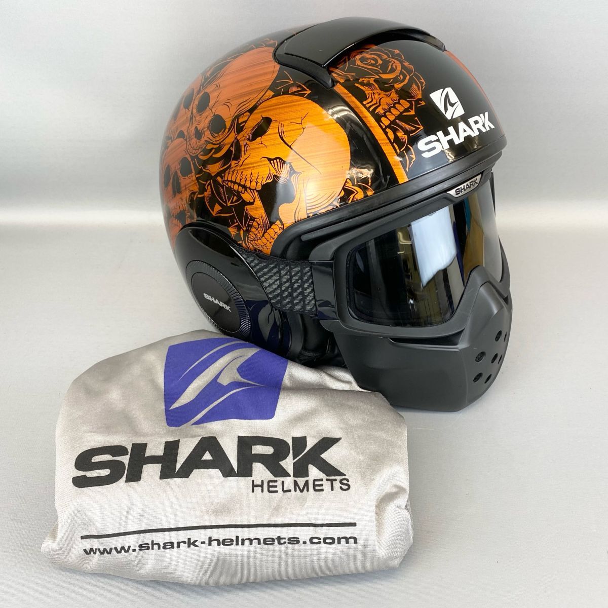 SHARK シャーク ヘルメット DRAK ダラク ミラーシールド付の落札情報 