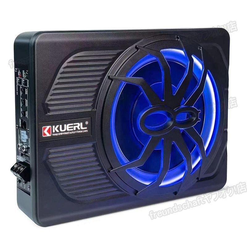 未使用】10インチ 800W スリムアクティブトラックサブウーファー 青色