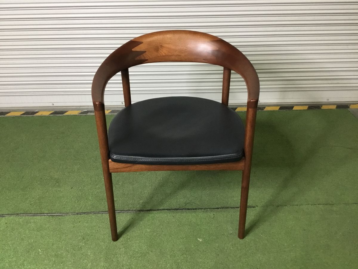 中古】中古品 イタリア製 Fasem/ファセム社 本革張りダイニングチェア2