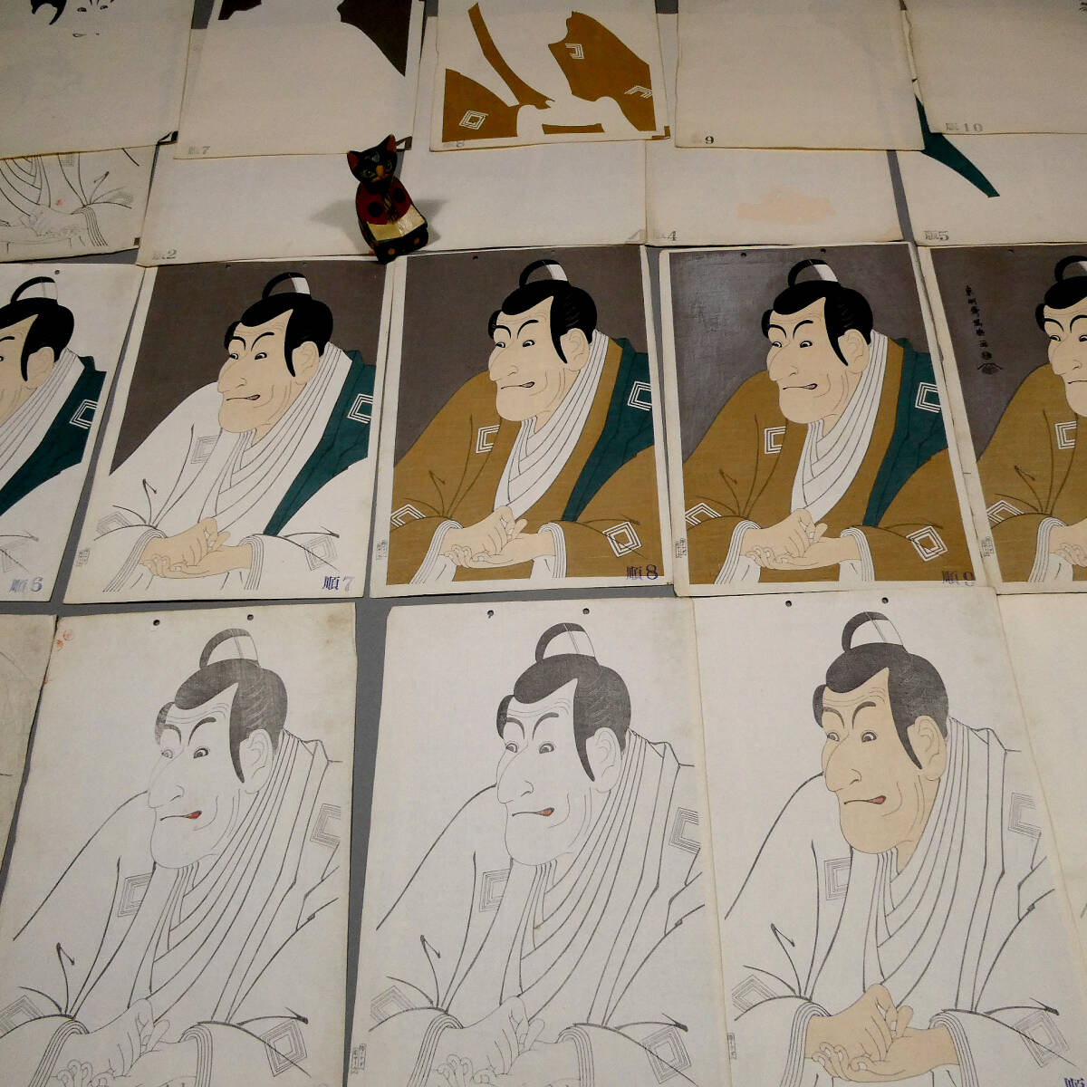 写楽大首役者絵集」高見澤研究所 手摺木版画全28枚揃 解説揃 タトウ