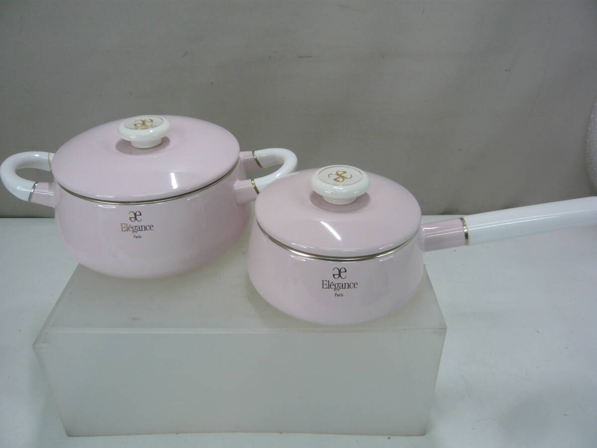 未使用】エレガンス Elegance 花柄 パープル 富士ホーロー WE-22W.R