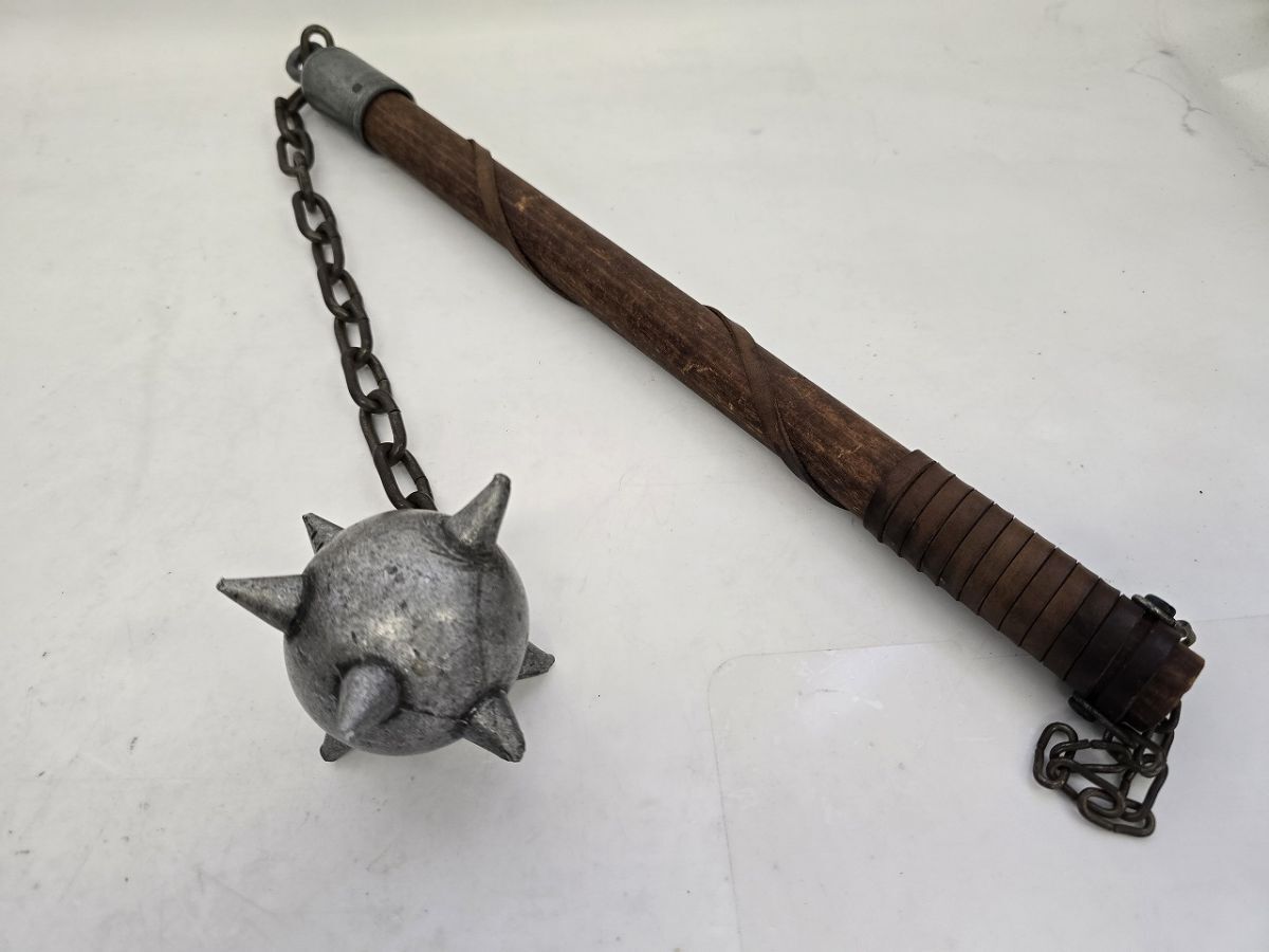 筍】モーニングスター 鉄球 南部鉄器 朝星棒 星球武器 岩鋳 トゲ 棘