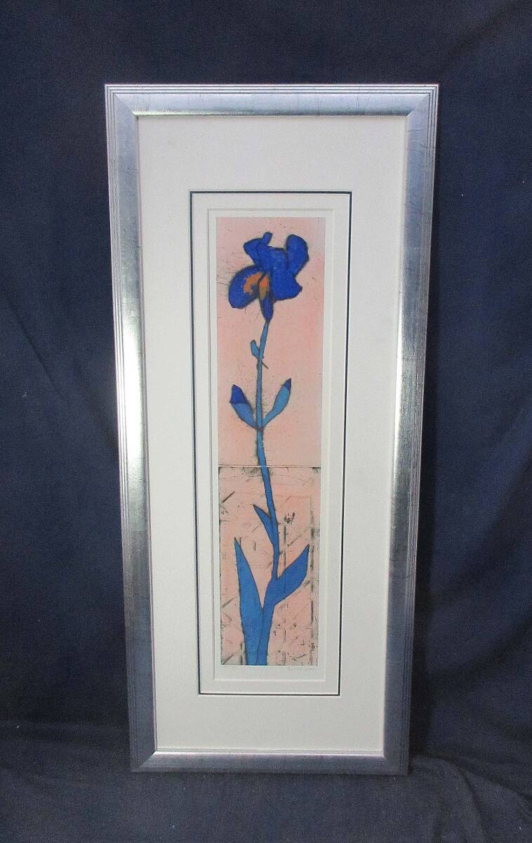 真作】【WISH】リチャード・スペア Richard Spare 銅版画 花 直筆