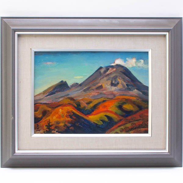 新品】絵画 油絵 遠藤 勝 肉筆油絵 風景画 浅間山 送料無料 F6の落札