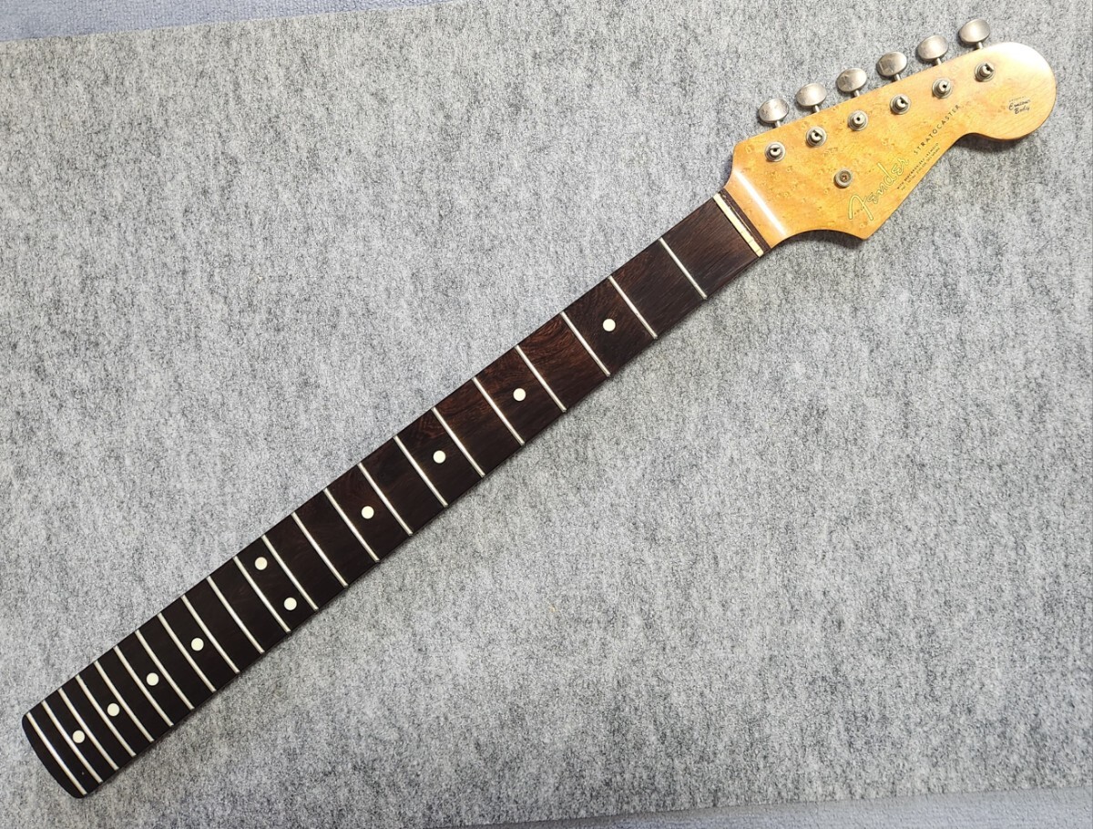 ストラト用ネック ハカランダ 極太ネック 中古】Warmoth製 Fenderロゴ入り ハカランダ指板 極太ストラトネック