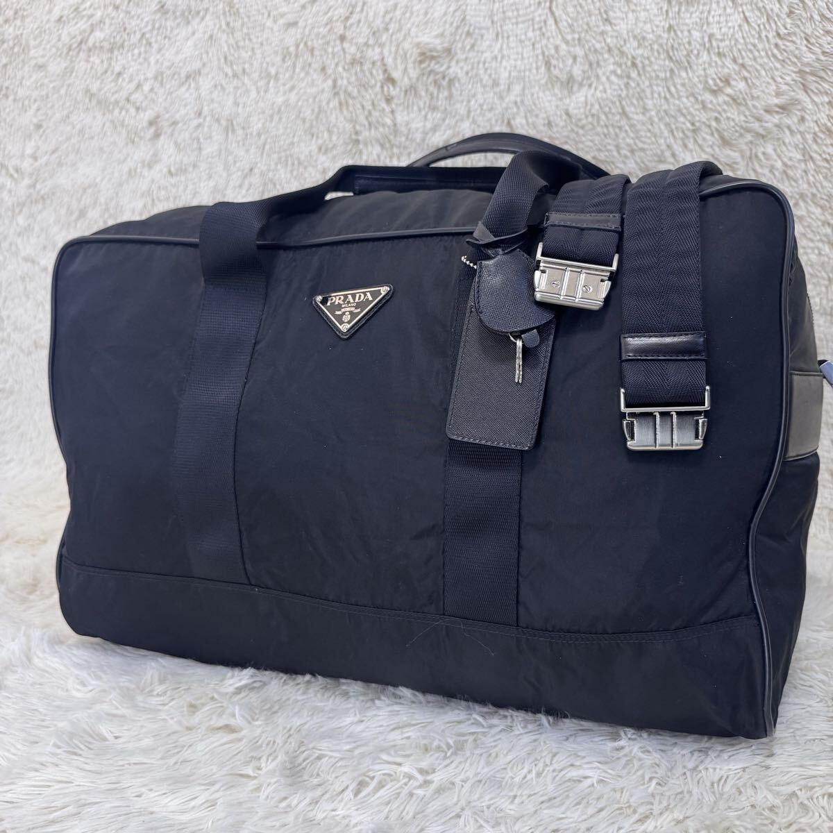 1円～美品【プラダ/PRADA本物】ボストンバッグ/旅行かばん/トラベル