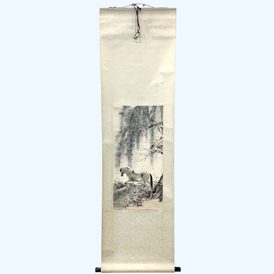 真筆保証 本物 民国時代 有名な書画家『徐悲鴻 馬図』】中国美術