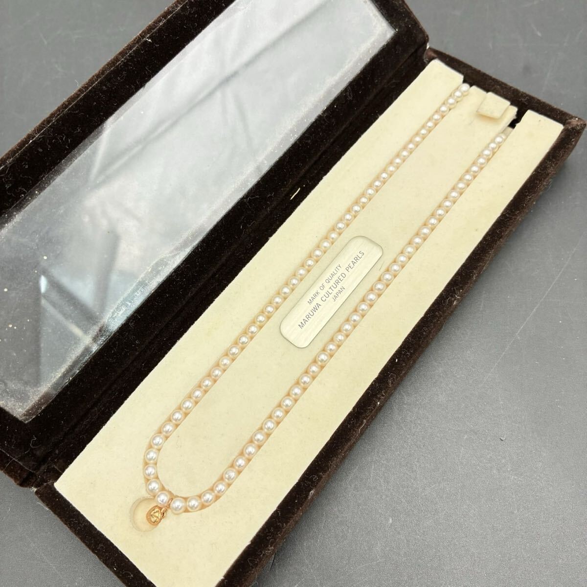 JAL機内販売【18K 一粒パール丸和真珠ネックレス】刻印有の落札情報
