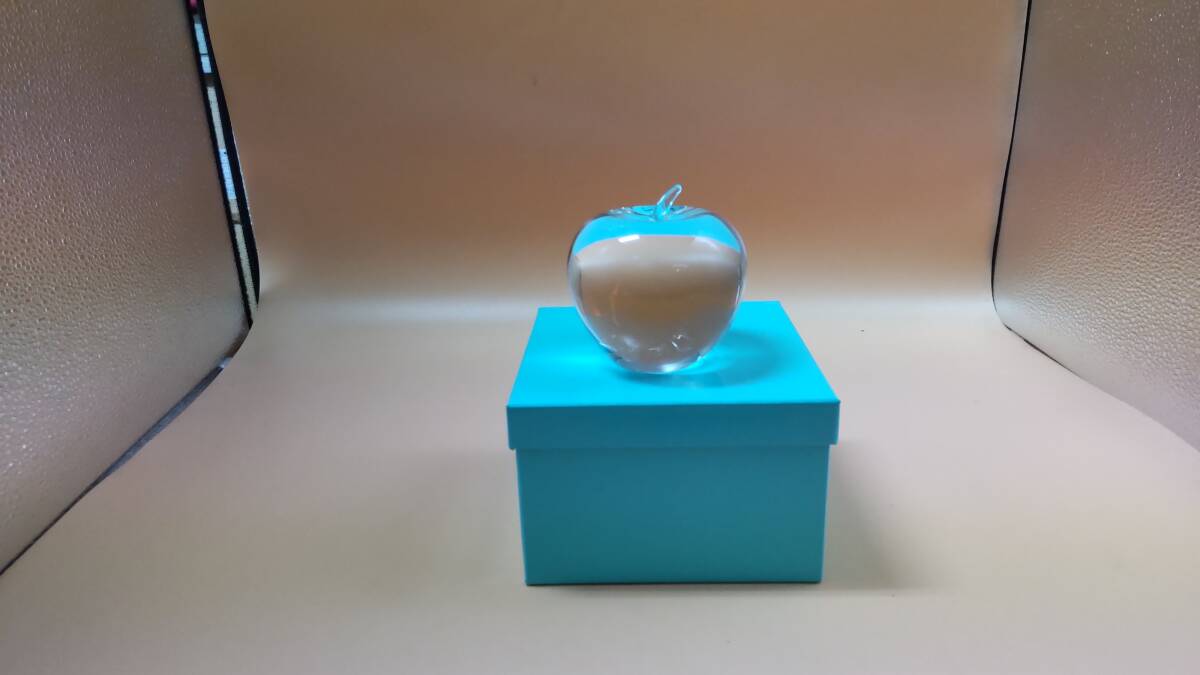 未使用 【ティファニー Tiffany】 クリスタルガラス アップルペーパー