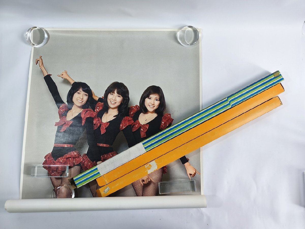 中古】昭和アイドル キャンディーズ 木製 ポスター パネル 昭和レトロ