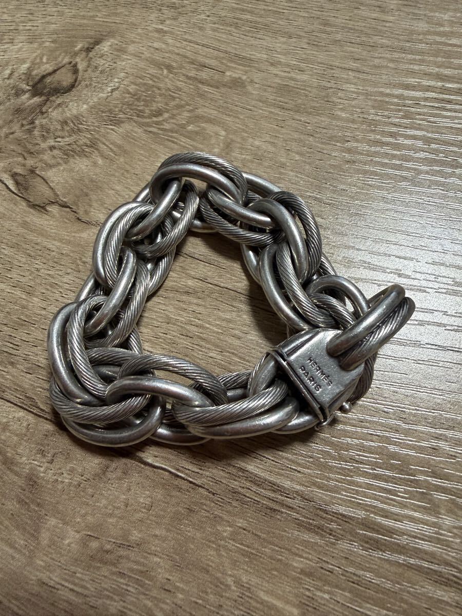 中古】オールド エルメス シェーヌダンクル キーリング カラビナ キー