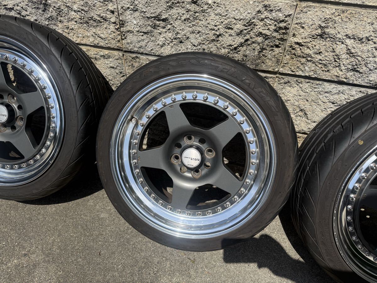 16インチ メッシュホイール 4本セット！100-4穴 7j/+38 BBS風 美品！の