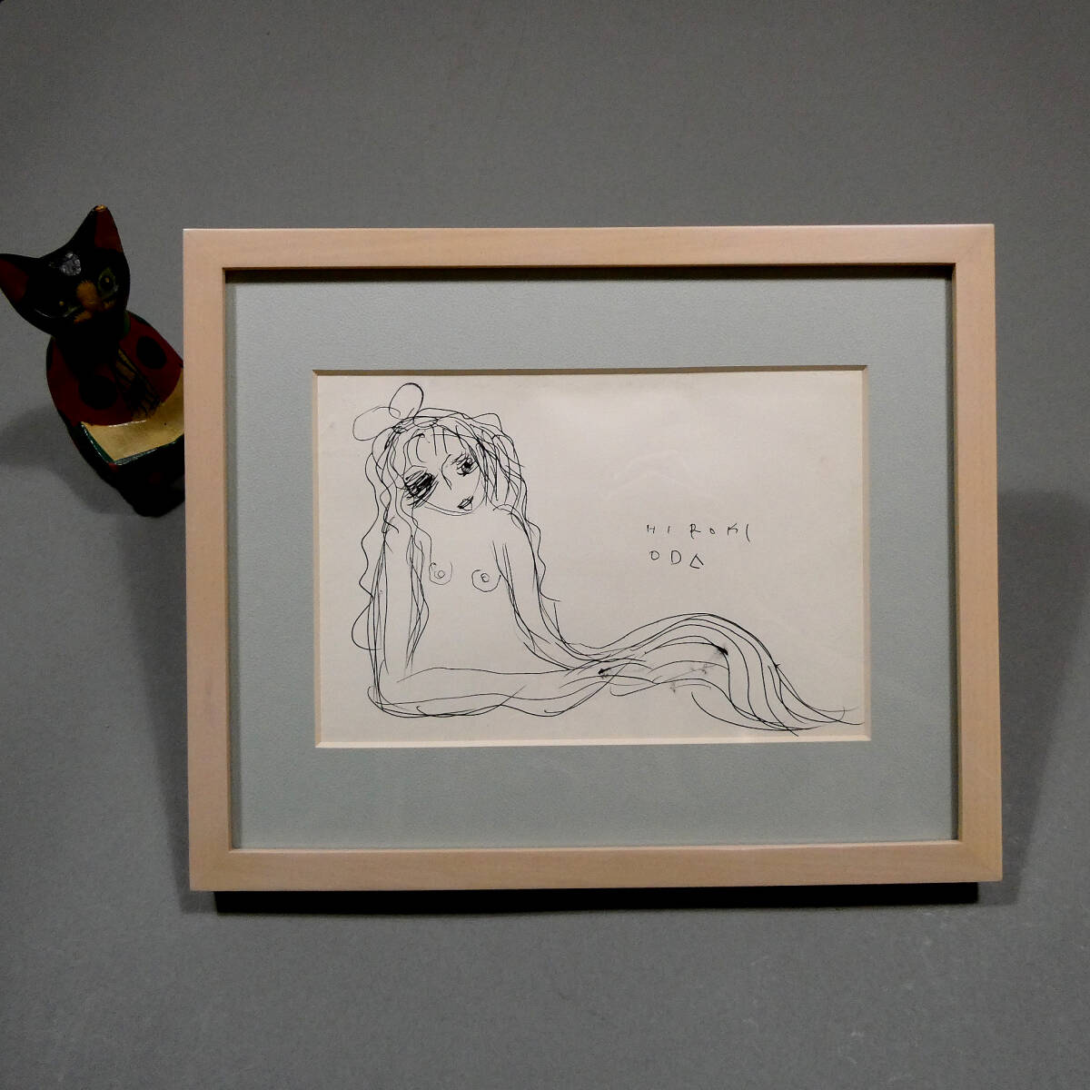 美術品】【侍】巨匠彫刻家 木内克の肉筆画 「裸婦画デッサン」 額の
