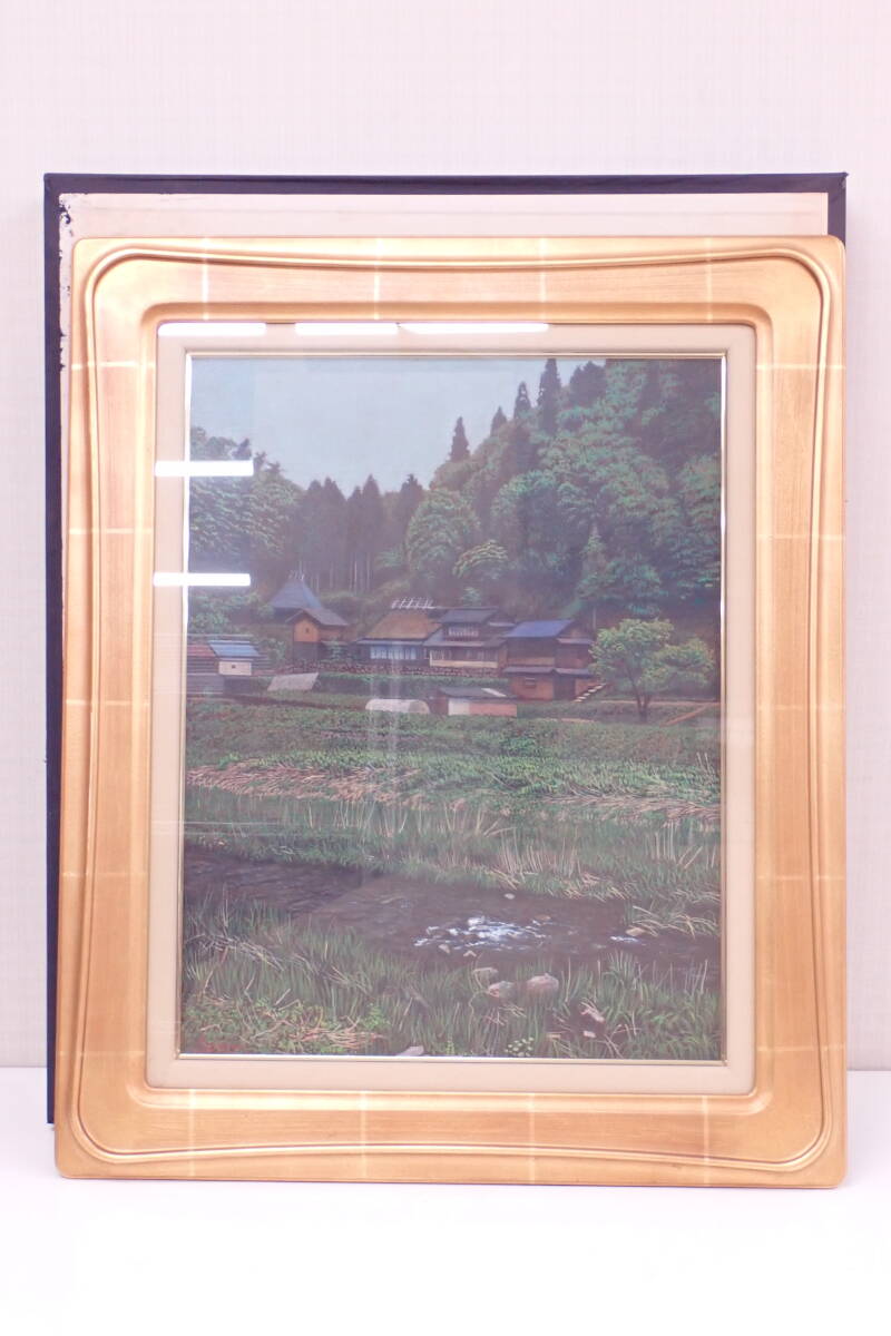 中古】◇ 尾身周三 『秩父民家』 油彩6号/風景画//古民家/田舎風景