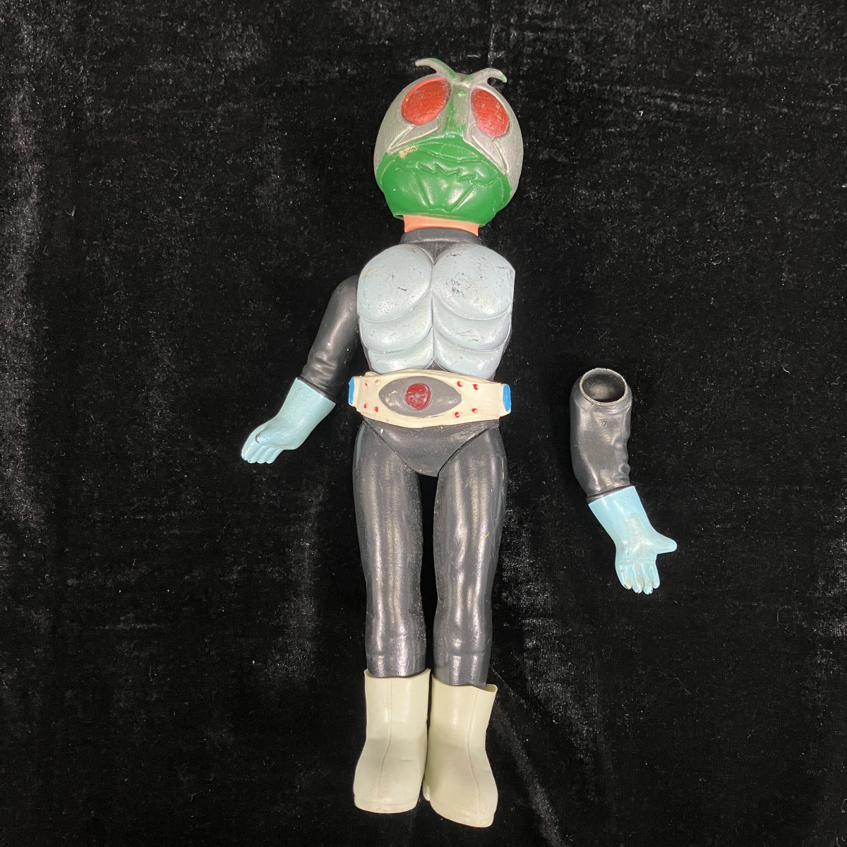 やや傷や汚れあり】旧バンダイ 仮面ライダー1号 面取れ マフラー 当時