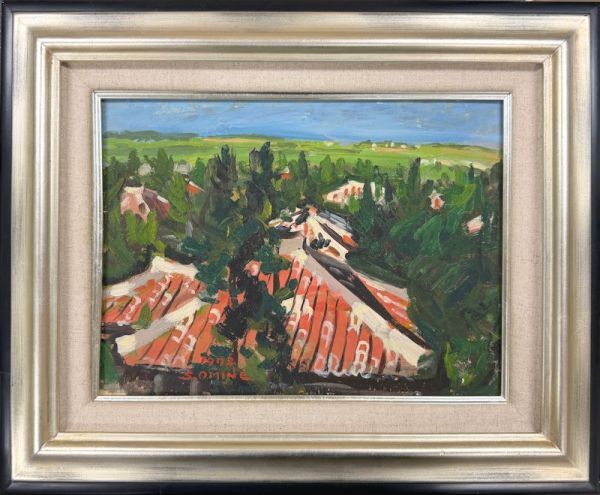 中古】764/□大嶺政寛 『沖縄風景』 油彩画 肉筆 サイン在 F4号 絵画