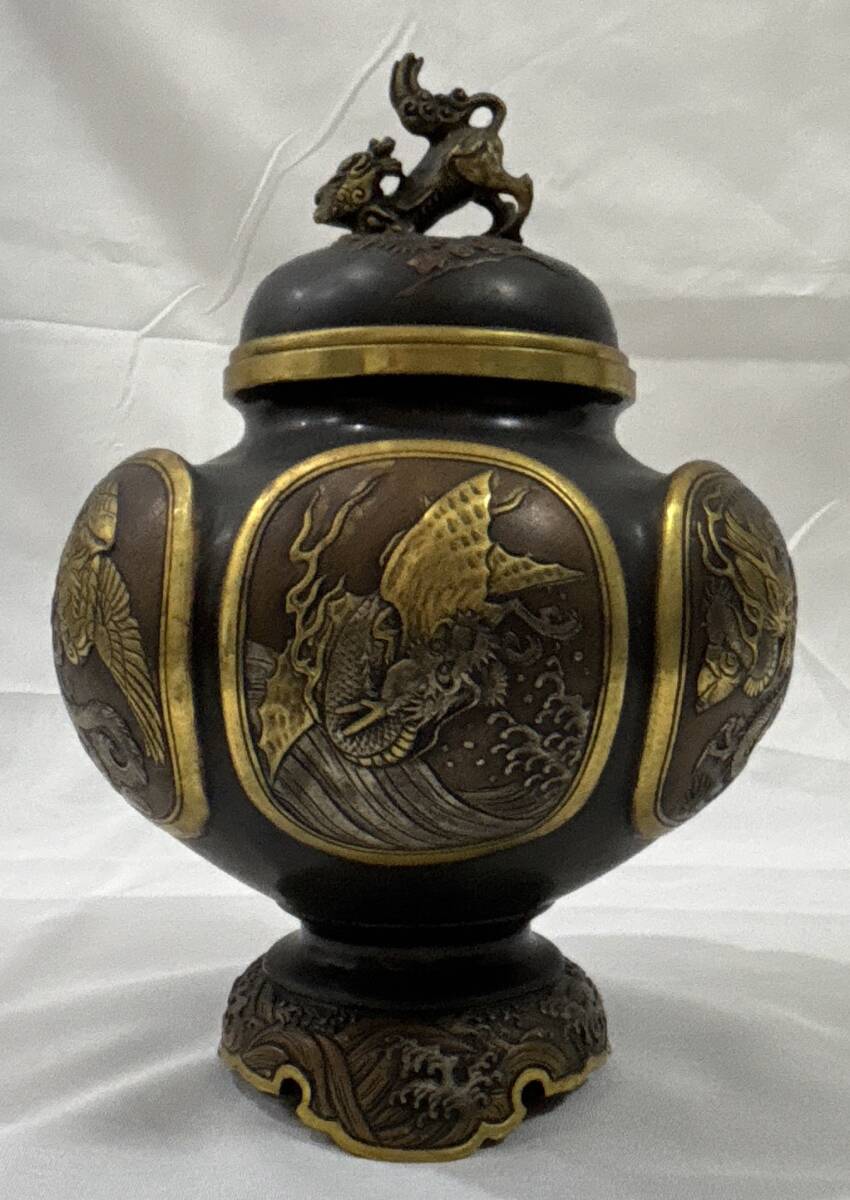 高岡銅器 日展彫刻家 三枝惣太郎作 美術鋳芸品 猿 さる サル 干支 置物