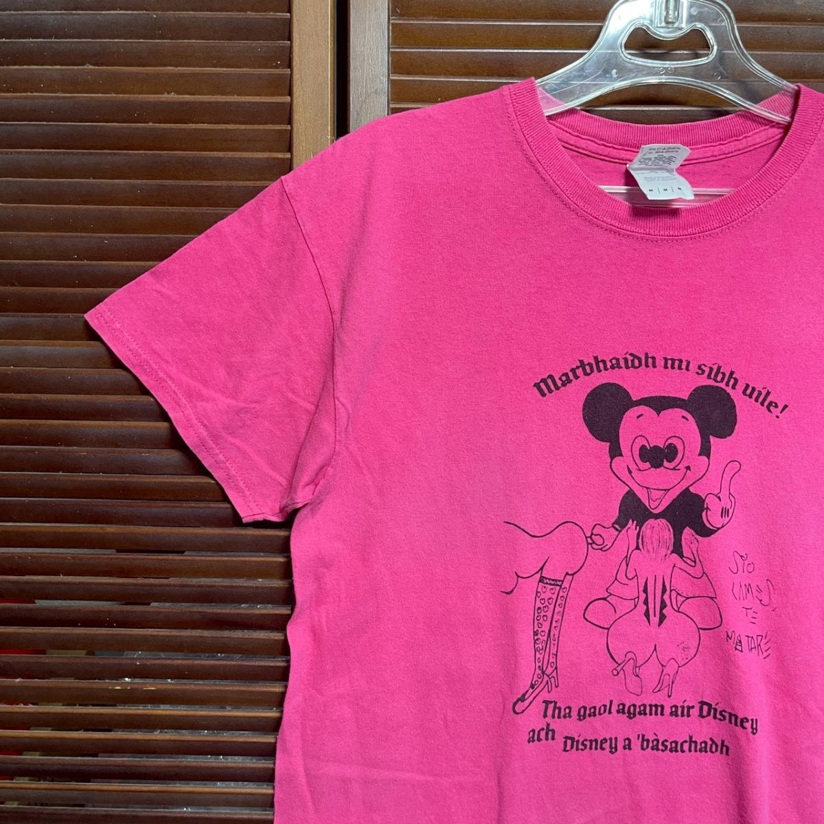 新品】新品 ミッキーマウス FUCK パロディ プリントTシャツの落札情報
