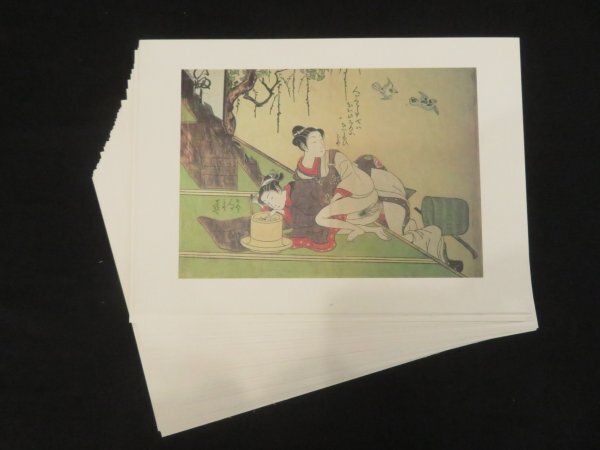 ◎0914-301◎春画 肉筆 絹本 彩色 全12図 共箱 合わせ箱 巻物 絵巻 枕