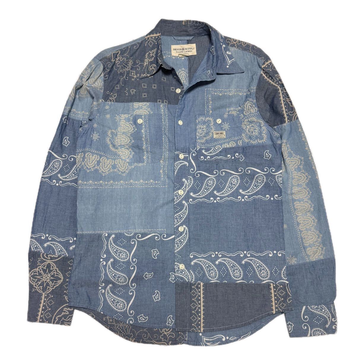 即決 [W34]DENIM&SUPPLY スリム 刺し子 パッチワーク リペア ダメージ 