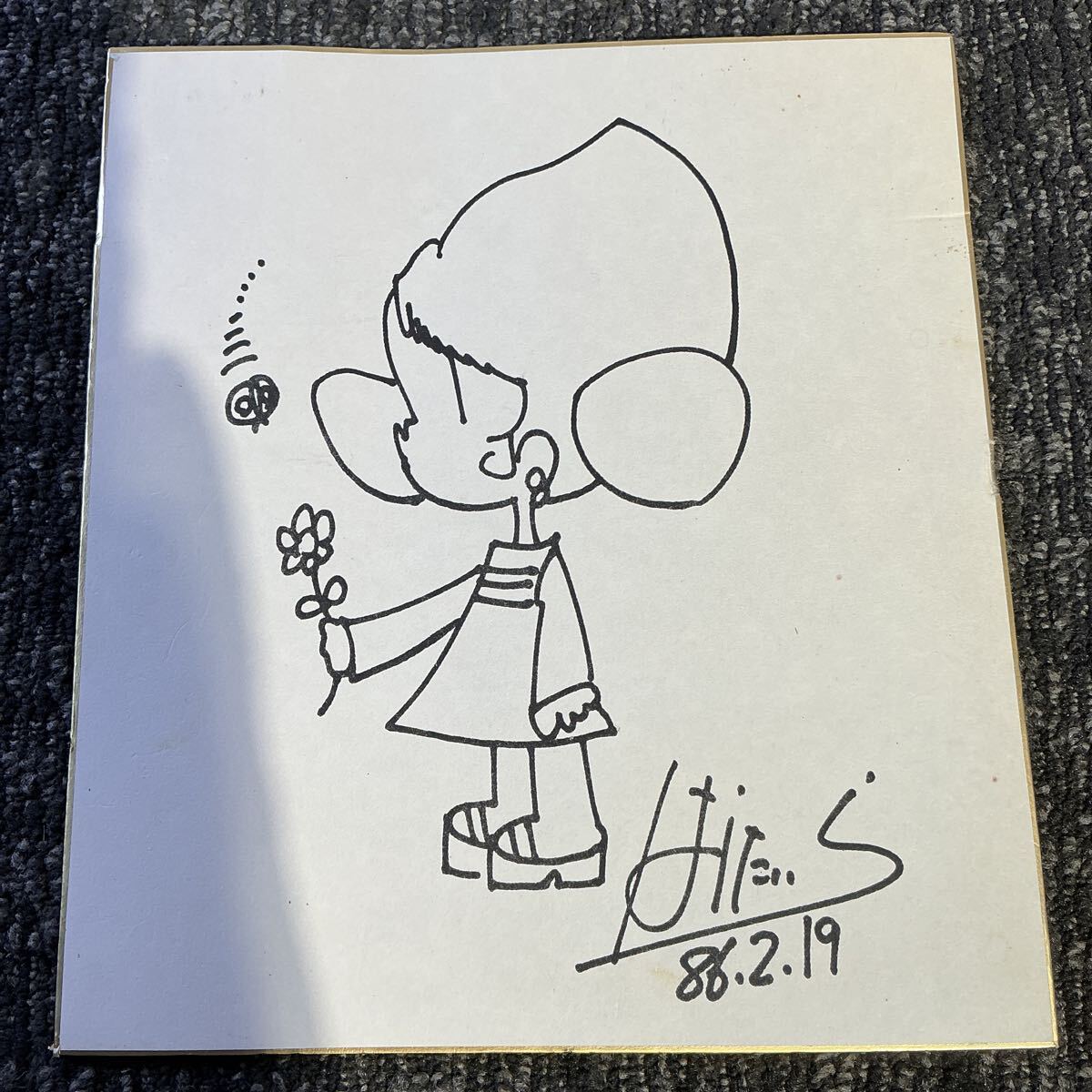 希少 はらたいら 額装 サイン赤落款 モンローちゃん 水彩画 ゴルフ 真