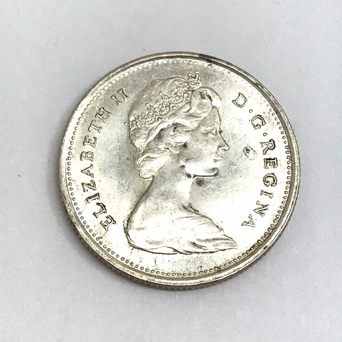 中古】＄1862-h カナダ 1968年 25セント 24mm 6g カリブー エリザベス2