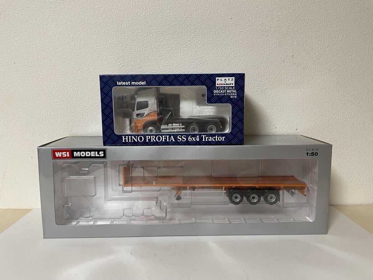 新品】1/50 ケンクラフト 日野 プロフィア SS 6X4 トラクタ、16輪低床