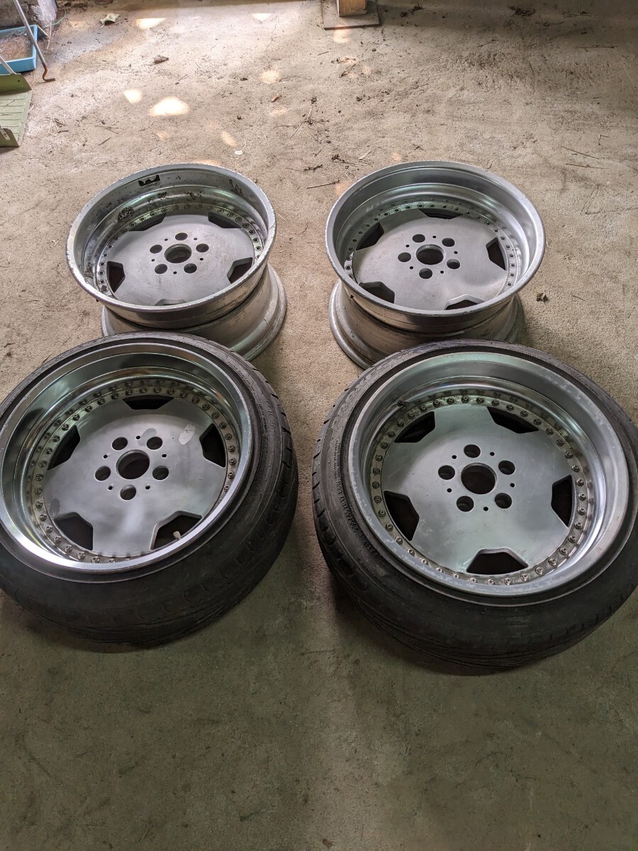 タイヤ新品！旧車 旧VIP ホイール ディッシュ 深リム 8J 9J 引っ張り