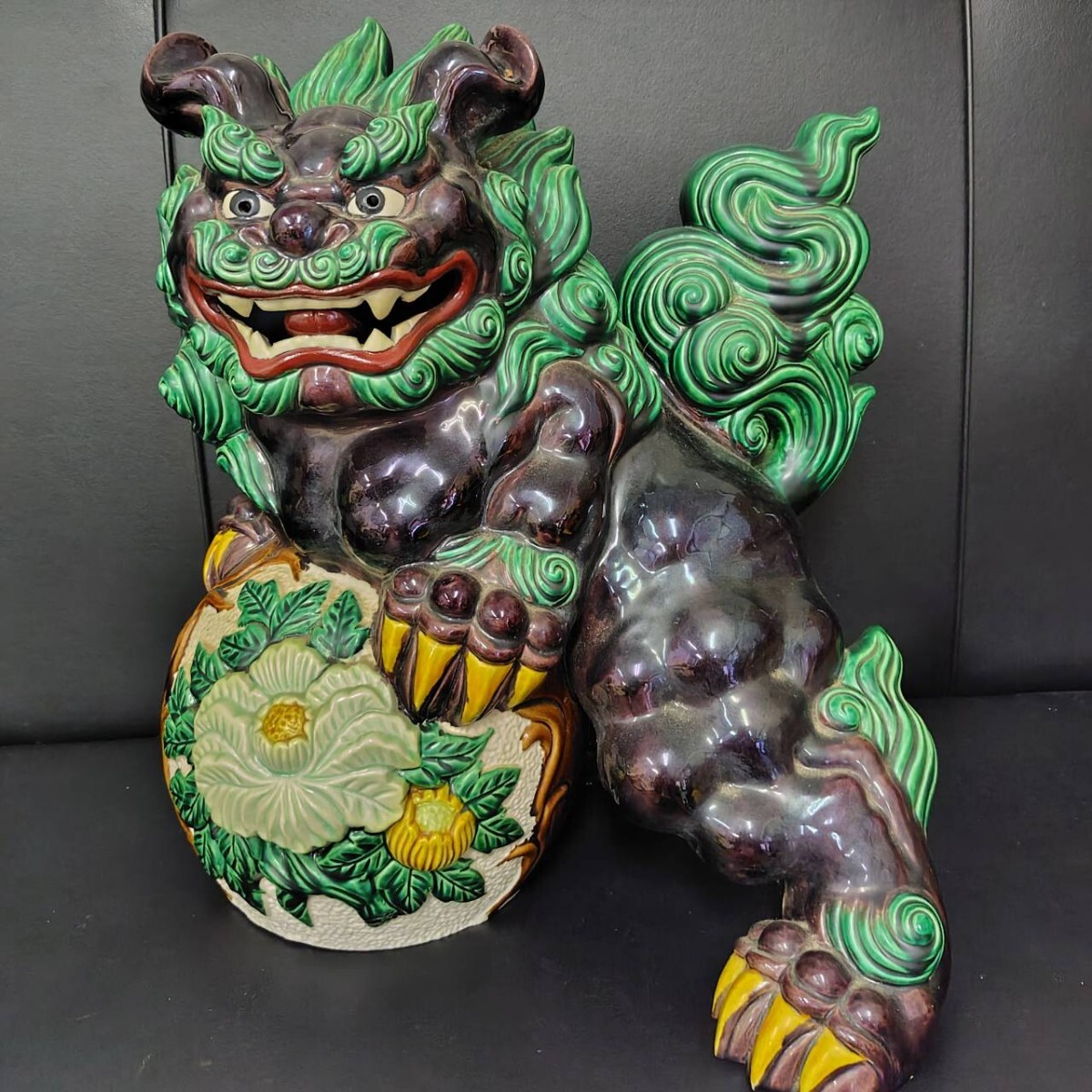 □□希少大型雷鳥！中村梅山 九谷焼 雷鳥置物 オブジェ□□金沢の落札