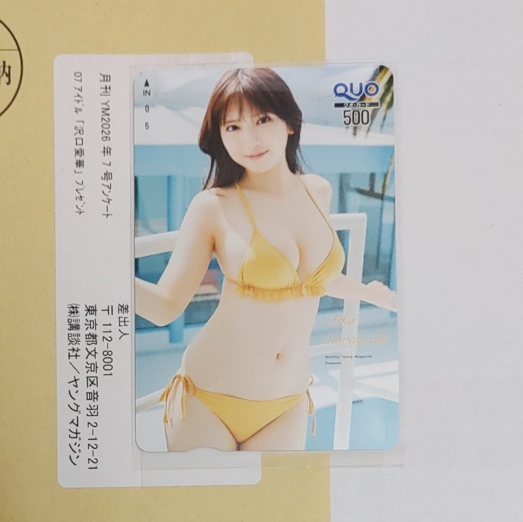 5枚セット 月刊ヤングマガジン 2019年8月号 懸賞50名 牧野真莉愛 QUO