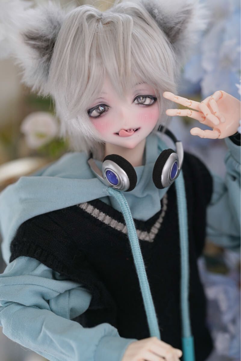 カスタム品】DDH-01セミホワイト肌：カスタムヘッド+アイ+ウィッグ+MDD